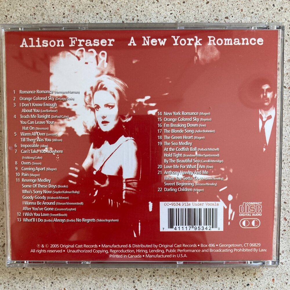 Signed Alison Fraser CD titled A New York Romance Autographed Brand New 2005 - Picture 3 of 4